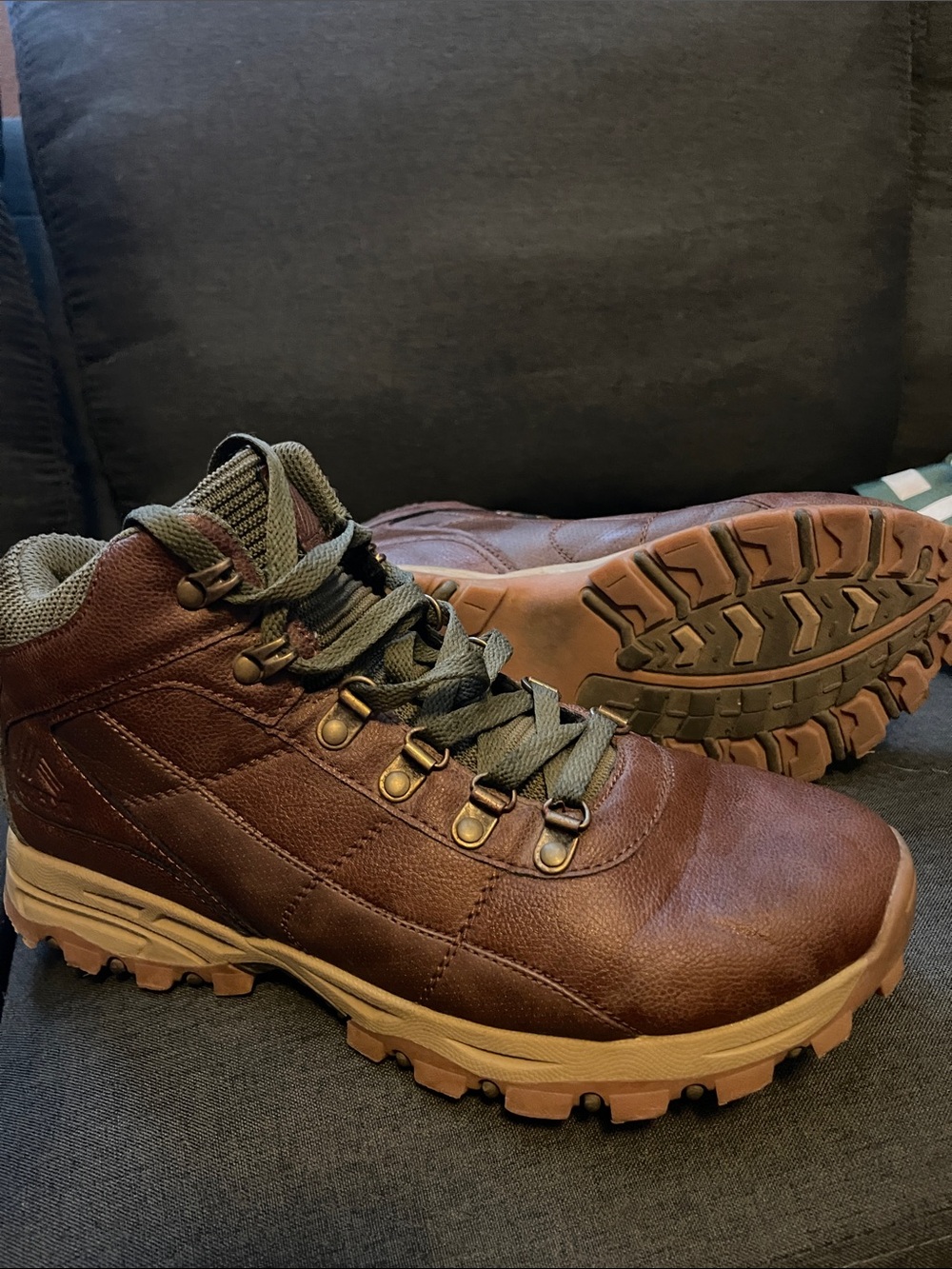 Men's Brown Leather Hiking Boots - Rugged Trail Comfort